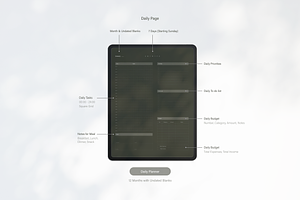 Digital Planner 2024 Dark Green