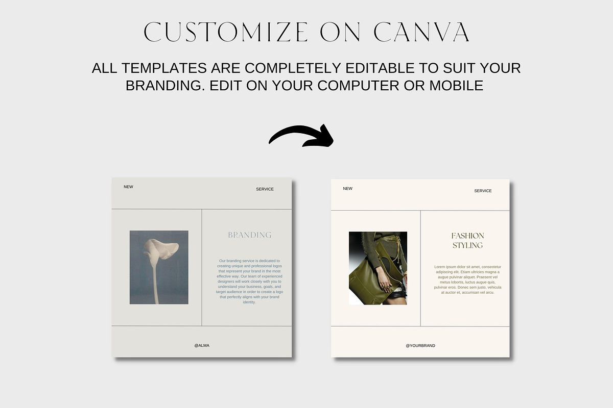 ALMA Aesthetic Canva Templates, a Social Media Template by Studio Suvelle (Photo 6 of 12)