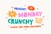 Monday Crunchy Quirky Cutout Font, a Handwritten Font by 24Design Studios (Thumbnail 1 of 9)