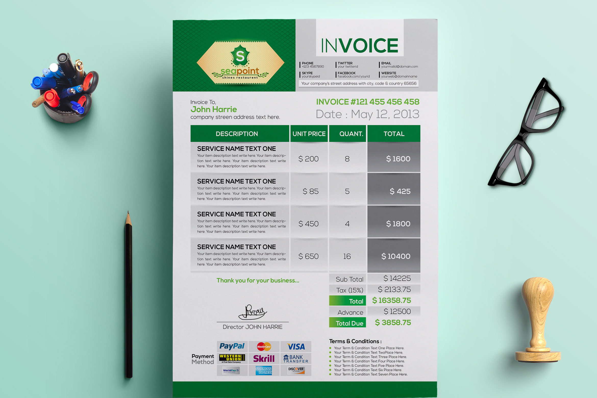 Creative Invoice by Contestdesign | Creative Market