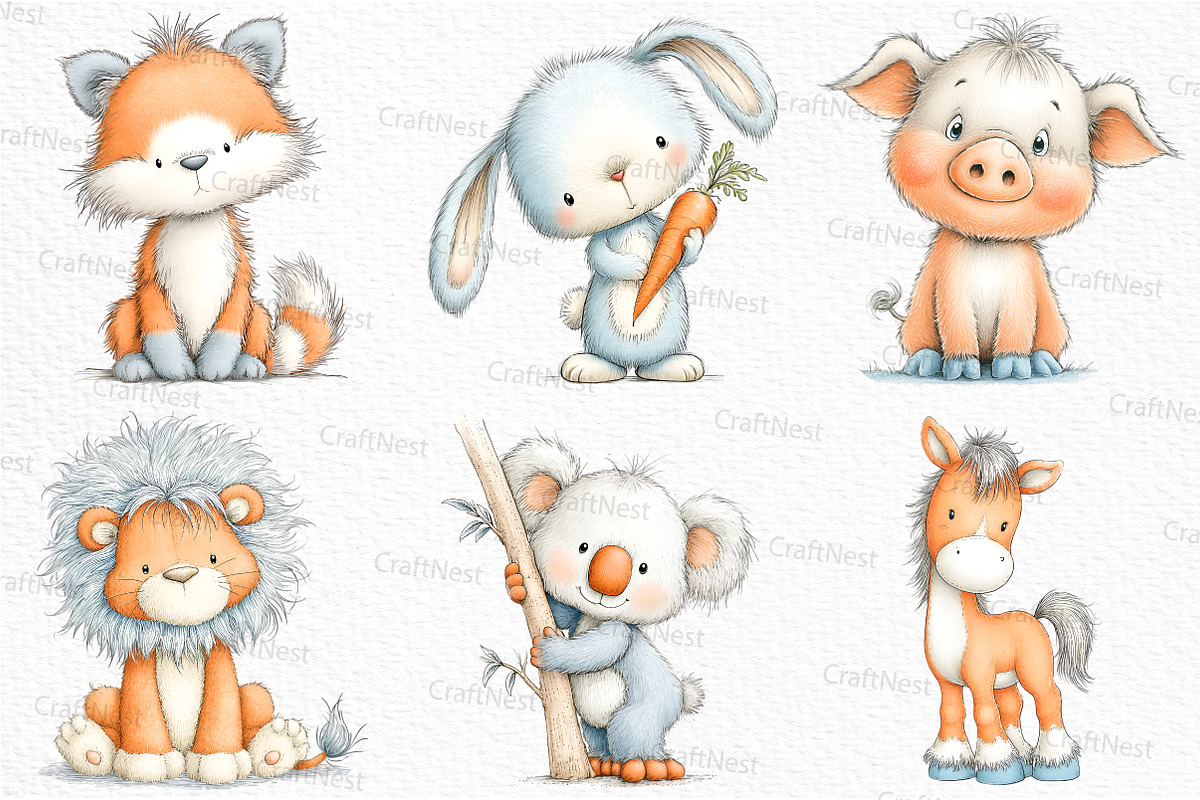 Minimalist Cartoon Animals Sublimati, an Illustration by Craft Nest (Photo 3 of 6)