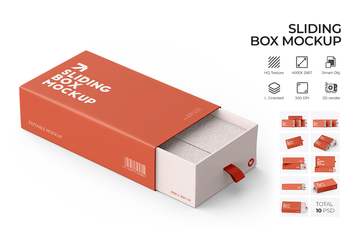 Sliding Gift Box Mockup PSD, a Packaging Mockup by Ram Studio