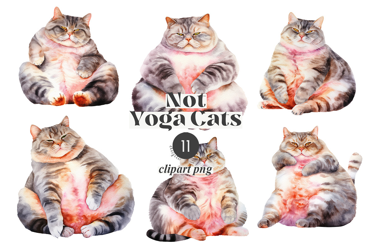 Not Yoga Cats, an Animal Illustration by TheCuteShop (Photo 5 of 17)