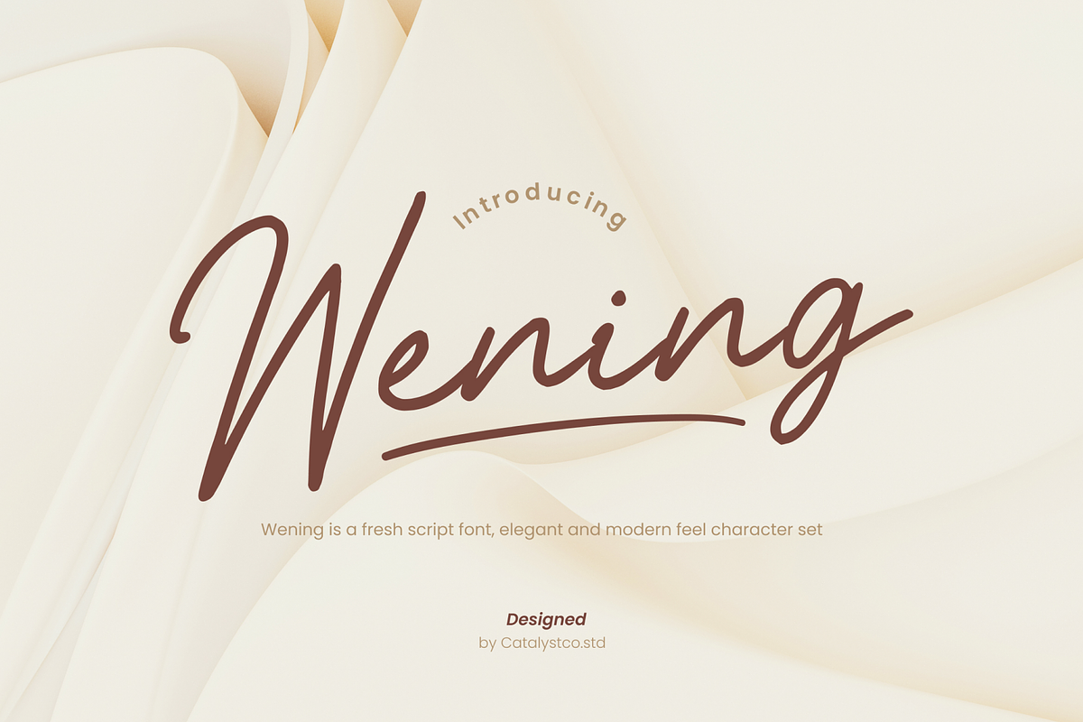 Wening Fresh Script Font, a Script Font by Catalystco Studio (Photo 1 of 10)