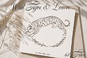 Wild Tiger & Leaves Botanical Vector, an Object Illustration by Christine Krahl (Thumbnail 2 of 17)