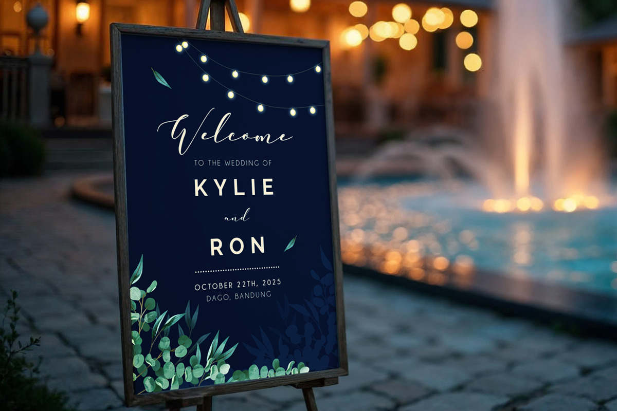 String Lights Wedding Sign, a Stationery Template by Aarley Kaiven (Photo 3 of 3)