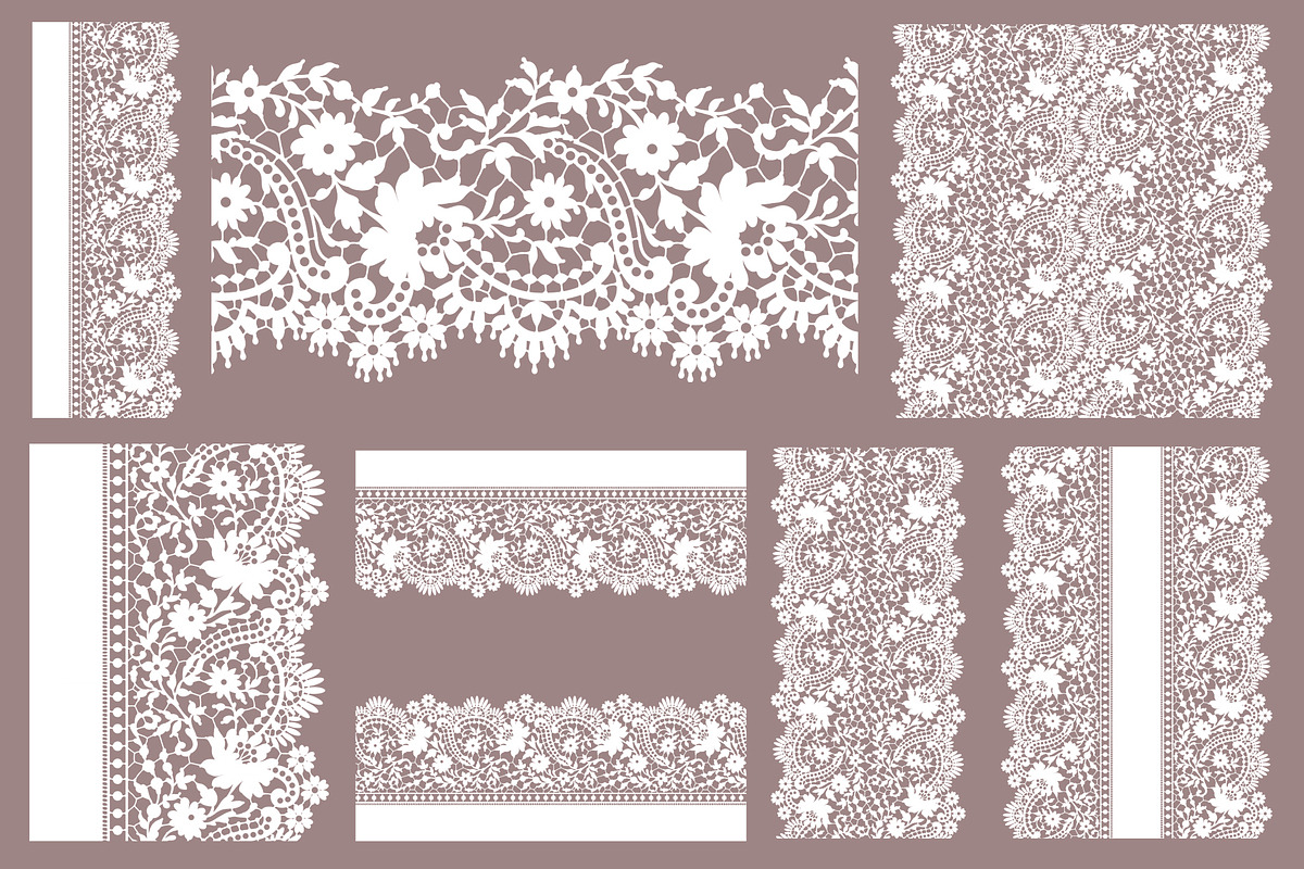 Wide vector lace ribbons and frames