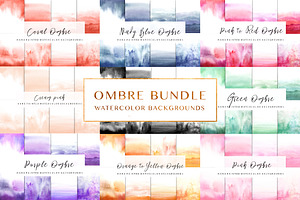 Ombre Bundle Watercolor Backgrounds