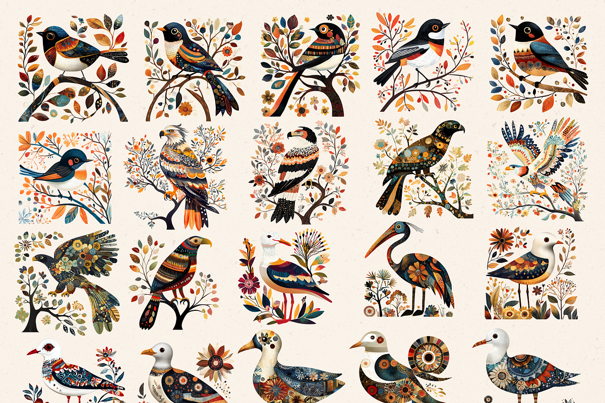 Australian Bird Clipart Folk Art PNG, an Animal Illustration by Daring Digies (Photo 2 of 10)
