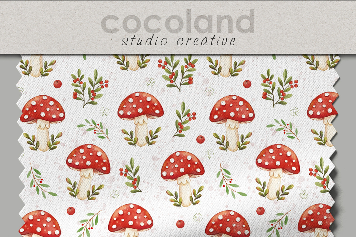 Autumn Red Mushrooms pattern, a Pattern Graphic by Kreeya Art Shop (Photo 4 of 14)