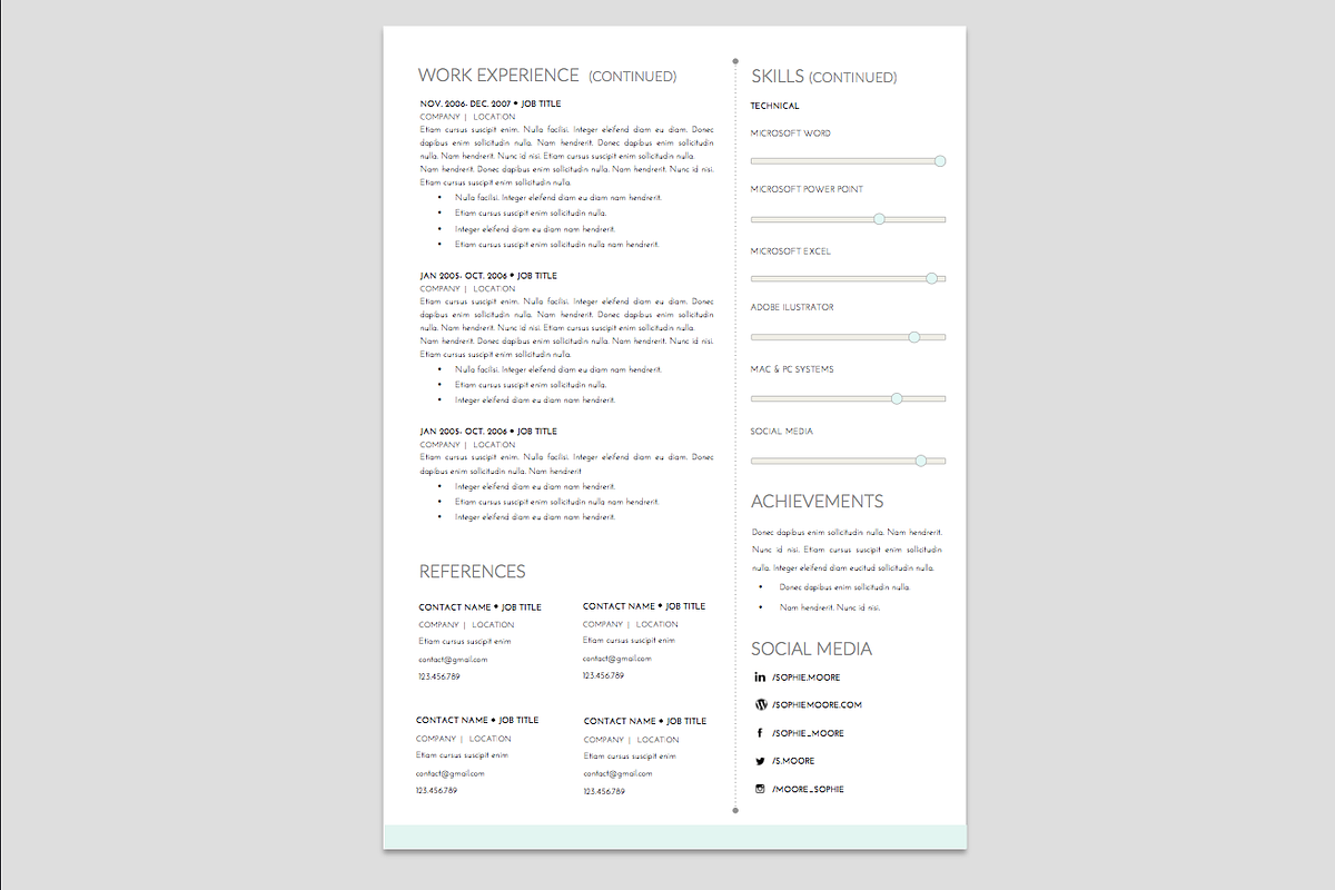 Resume Template + Cover Letter WORD, a Resume Template by PAPPERMINT RESUME STUDIO (Photo 2 of 4)