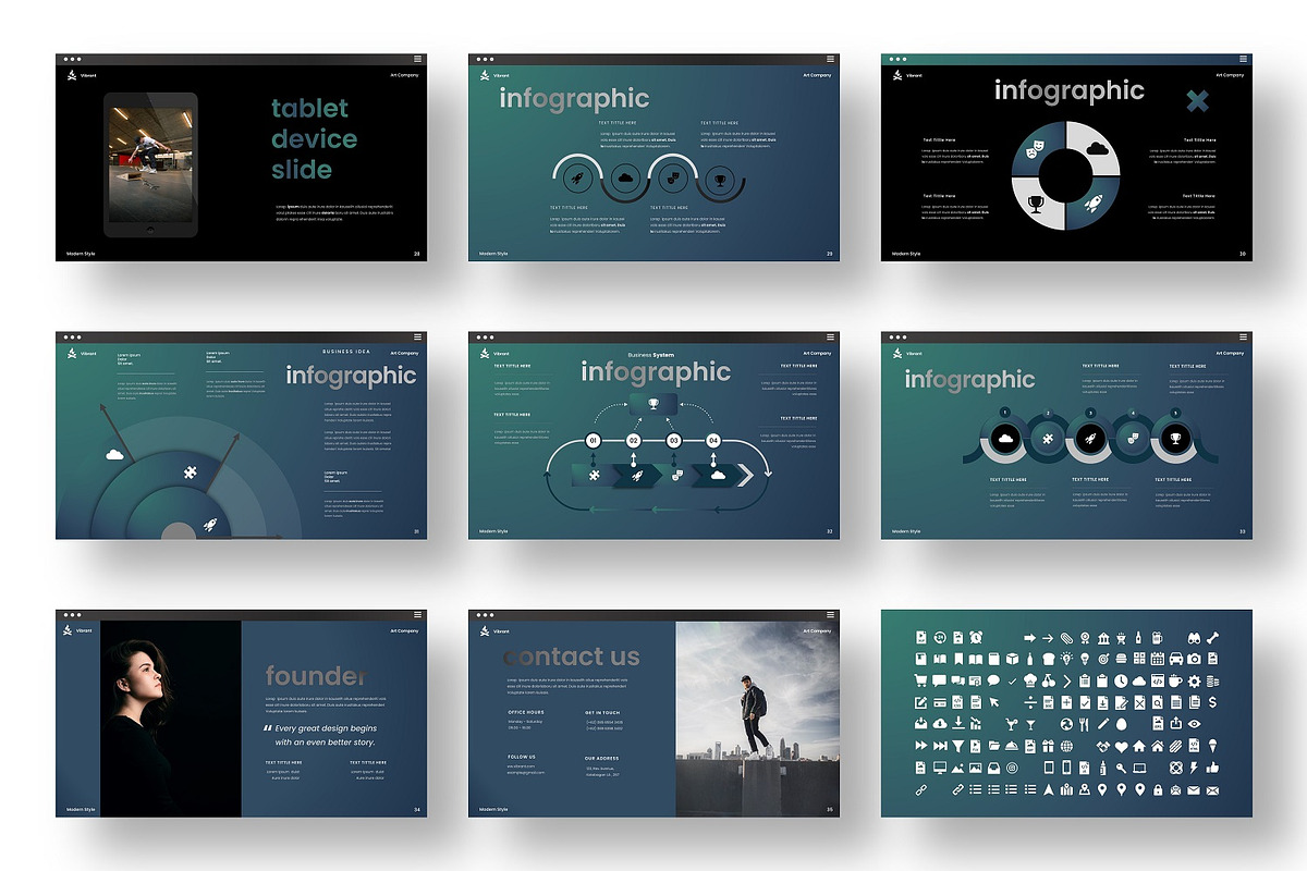 Vibrant  – Business PowerPoint, a Presentation Template by Dens Creative Studio (Photo 5 of 6)