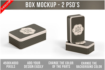 Rectangular Metal Box Mockup PSD, a Packaging Mockup by Bruno's Shop