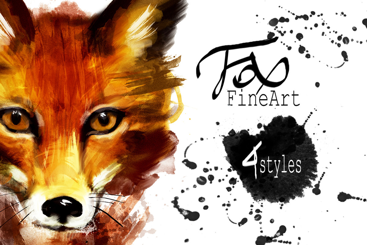 Set fox portraits .4 styles, an Animal Illustration by art_mouse (Photo 1 of 5)
