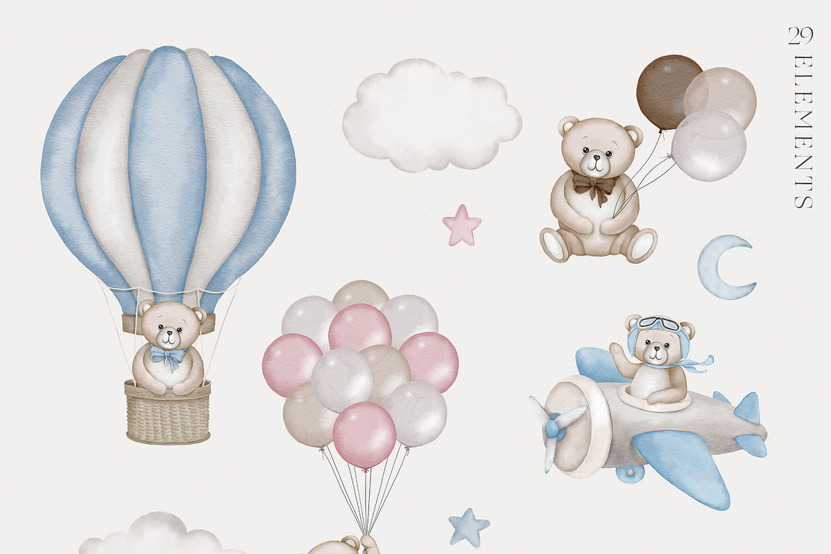 Baby Shower Bears - Kids Graphic Set, an Animal Illustration by Veris Studio (Photo 15 of 18)