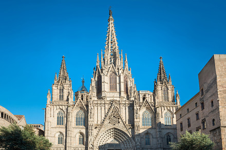 Facade of gothic cathedral featuring barcelona, cathedral, and gothic, an Architecture Photo by Vapi