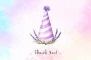 Lavender Floral Birthday Clipart, an Illustration by Watercolor design (Thumbnail 10 of 11)