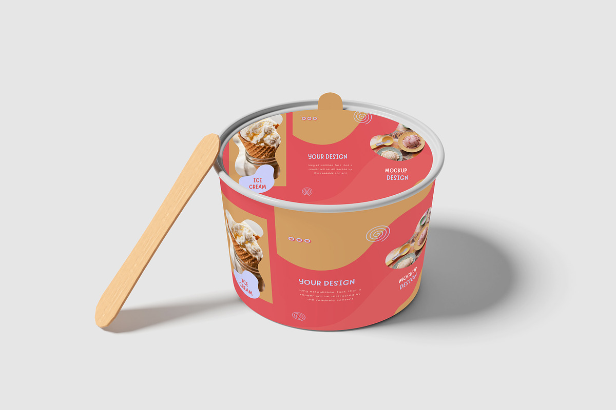 Ice Cream Cup Mockup, a Cups & Container Mockup by swsi-studio (Photo 4 of 8)