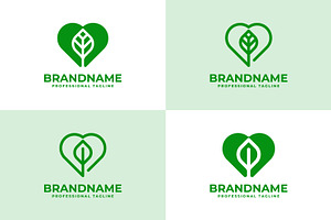 Leaf Love logo set, a Branding & Logo Template by Pray Art Design Studio