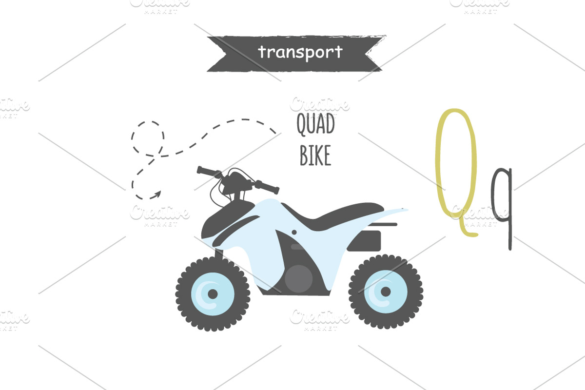 Vector A-Z transport alphabet, an Education Illustration by narinadraban (Photo 14 of 22)