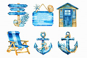 Watercolor Coastal Clipart, an Illustration by Libby Wishes (Thumbnail 4 of 5)