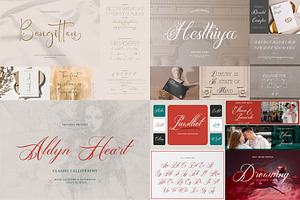 90% OFF! Elegant Script Font Bundle