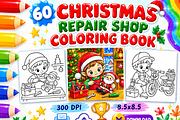 Christmas Repair Shop Coloring Book, a Seasonal Illustration by Design Zone (Thumbnail 1 of 5)
