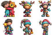 Whimsical Christmas Baby Kid Clipart, an Illustration by CraftArtStudio (Thumbnail 5 of 6)