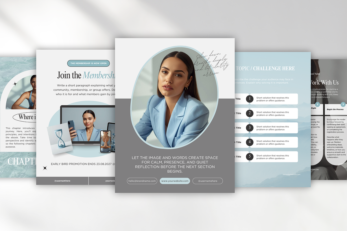 Wellness Coach Ebook Template Blue, a Magazine Template by DigiPax (Photo 7 of 11)