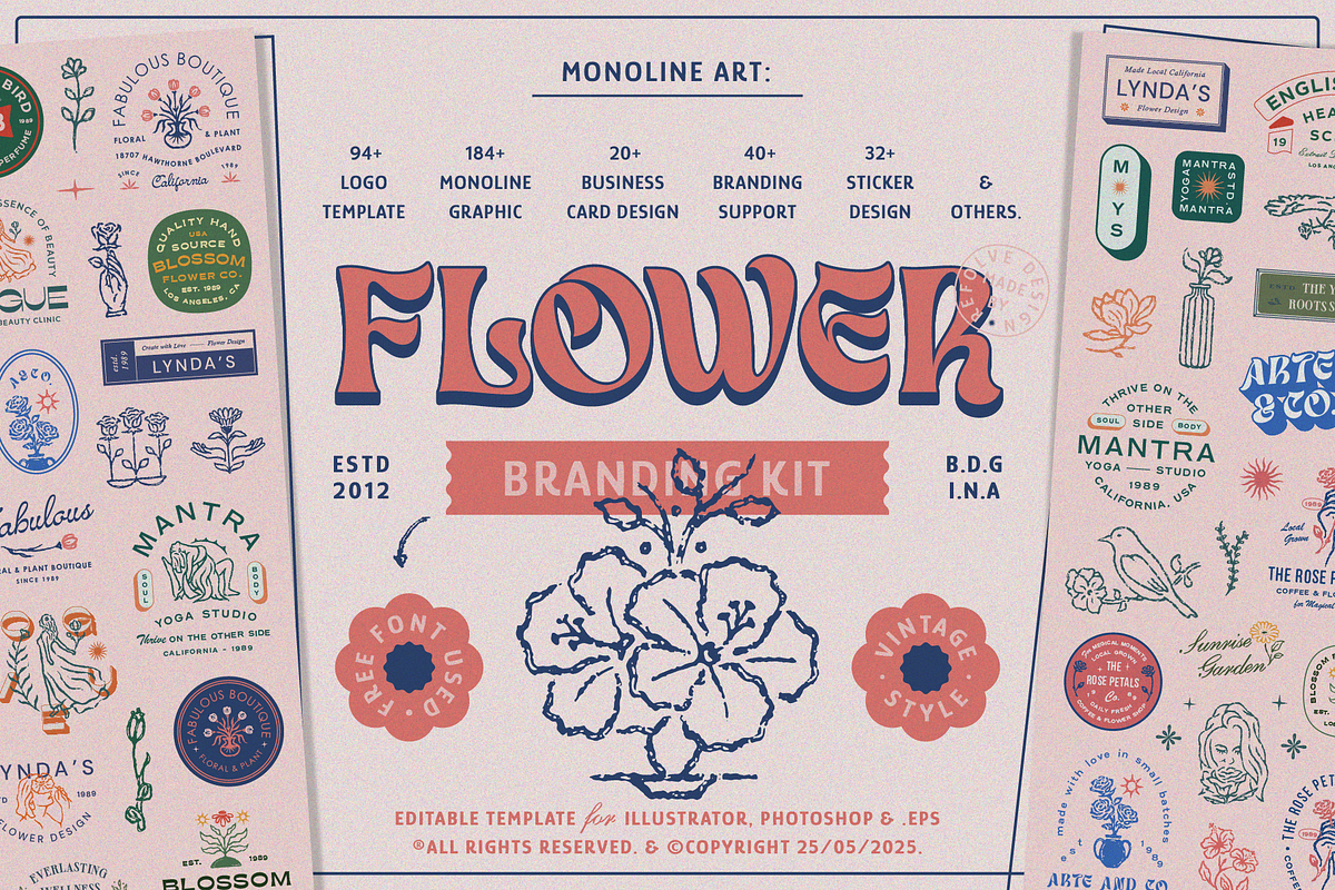 Flower Branding Kit, a Branding & Logo Template by Refolve Design (Photo 1 of 26)