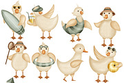 Cute geese - bird collection, an Animal Illustration by Linerisyart (Thumbnail 14 of 15)