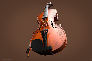 Violin 3d Model Game Ready