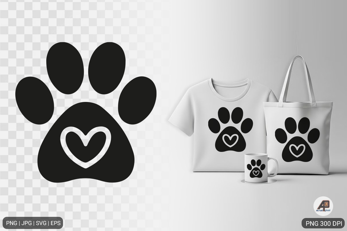 Paw Heart Shape SVG PNG Bundle, a Photo by Actual Pixel (Photo 2 of 3)