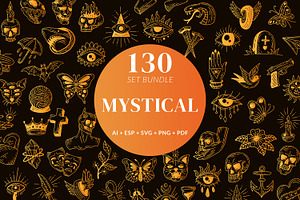 130 Set Witchcraft Mystic Tattoo Art