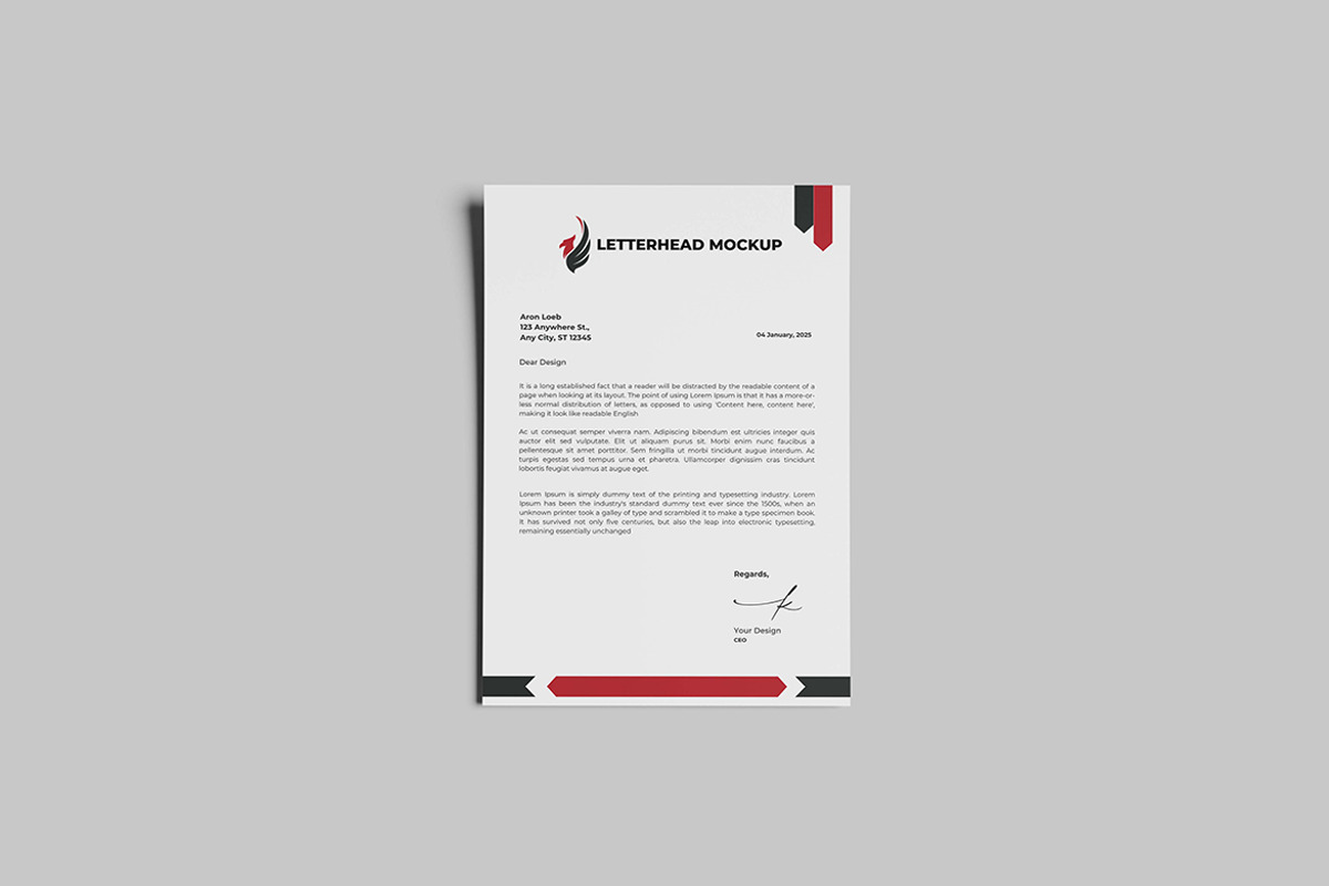 Letterhead Mockup, an Advertising Mockup by seramoe (Photo 2 of 5)