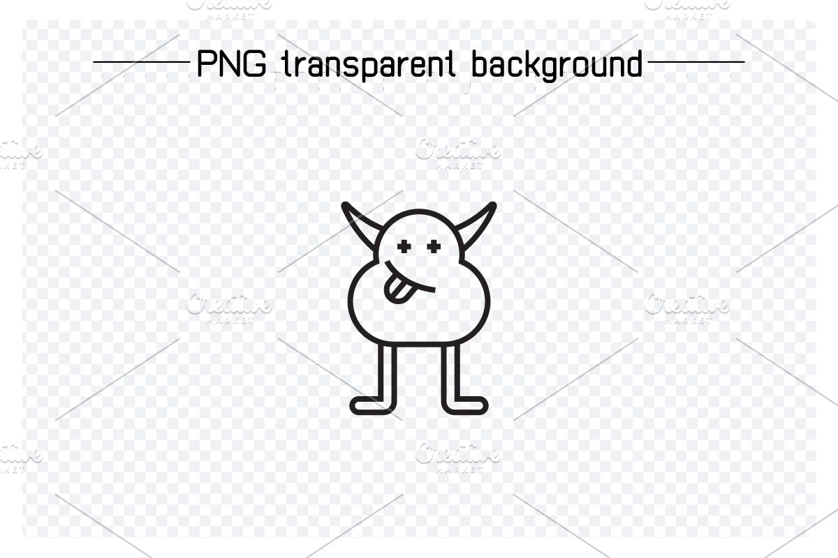 Cute Monster Character Icons, an Outline Icon by Designfour (Photo 6 of 7)