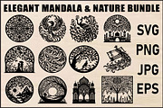 Black Mandala & Nature SVG Bundle, an Object Graphic by Designer_Momina (Thumbnail 1 of 13)