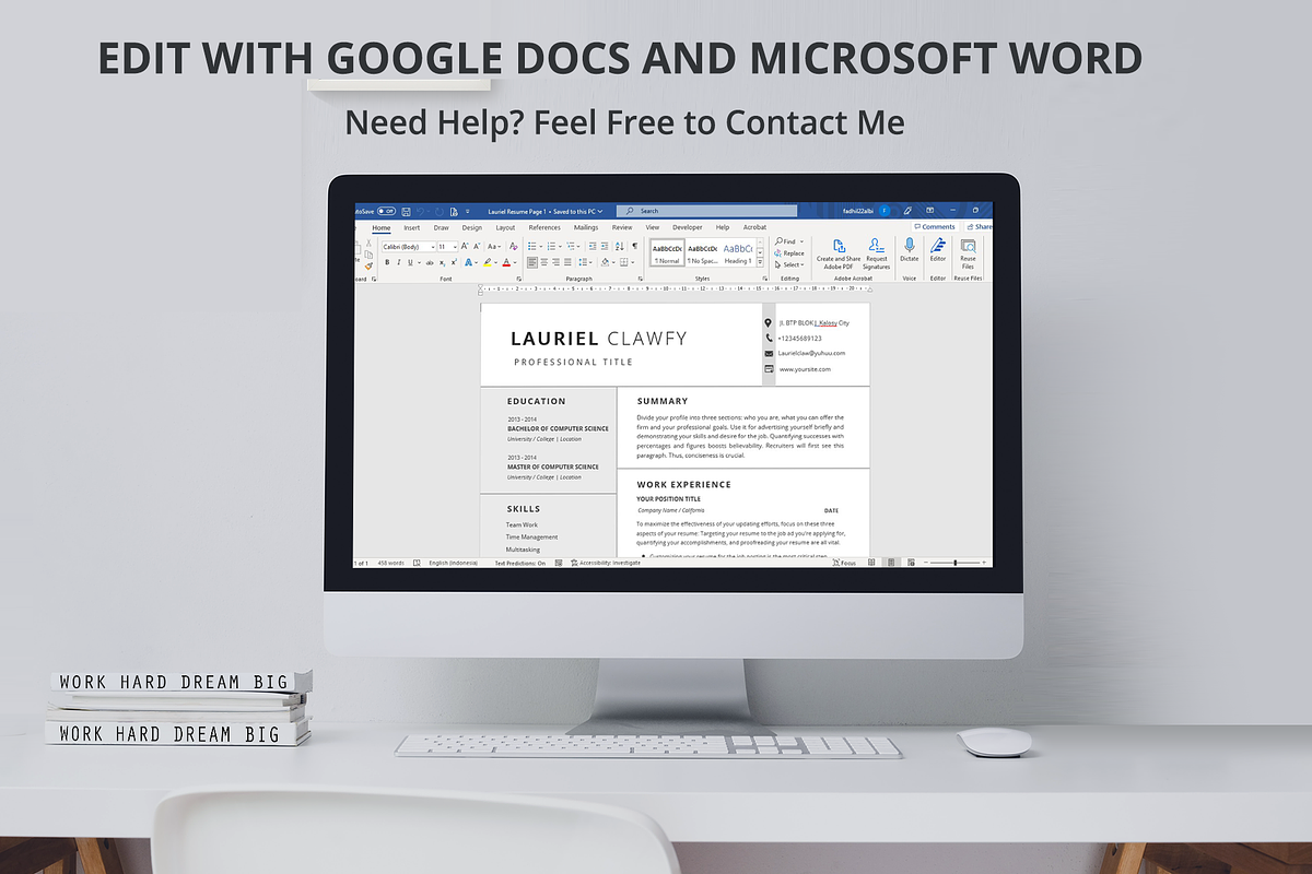 Word and Google Docs Resume Template, a Resume Template by ResumeFabs (Photo 6 of 8)
