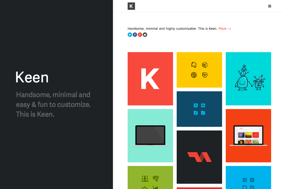 Keen - clean/minimal portfolio/blog, a WordPress Template by HammerThemes