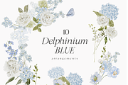 Delphinium blue Delicate Flowers, a Decorative Illustration by Grace Noboa Illustrations (Thumbnail 8 of 9)