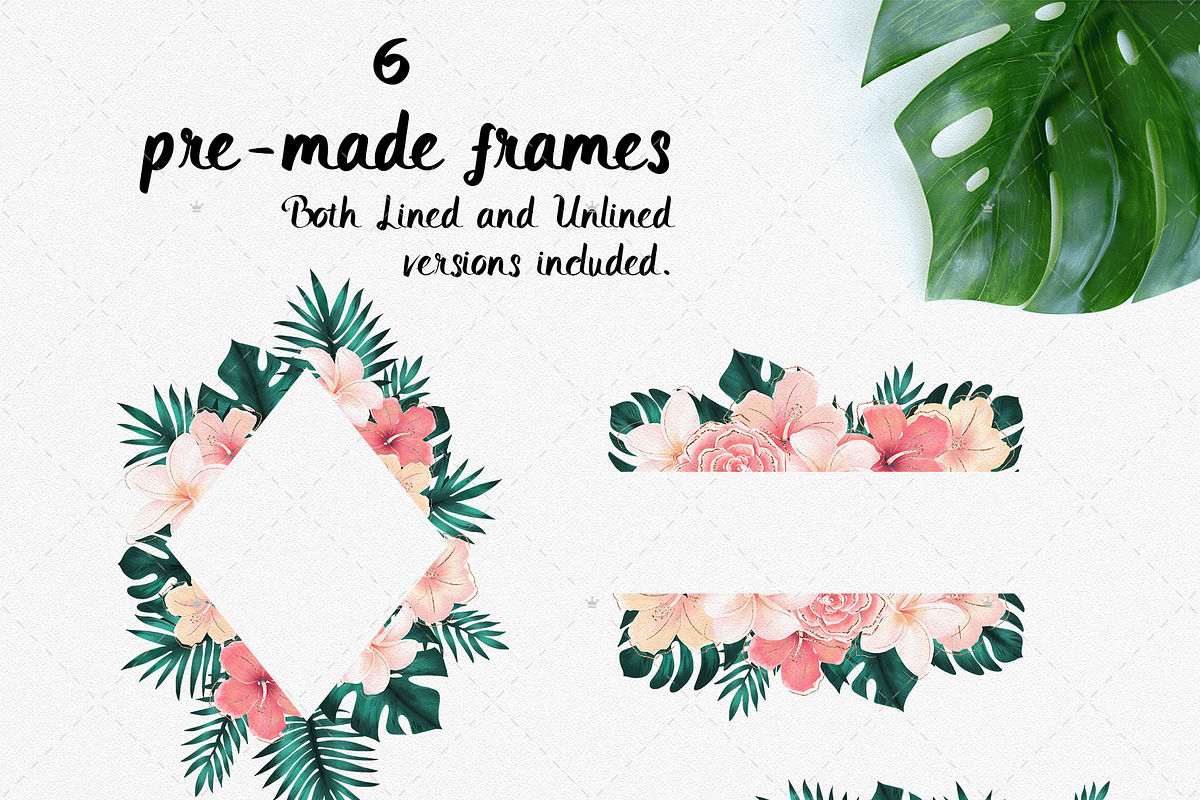 Tropical Flowers & Flamingos ClipArt, an Illustration by Pretty Little Lines (Photo 12 of 15)