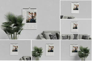Minimalist Wall Calendar Mockup, a Print Template by Indah