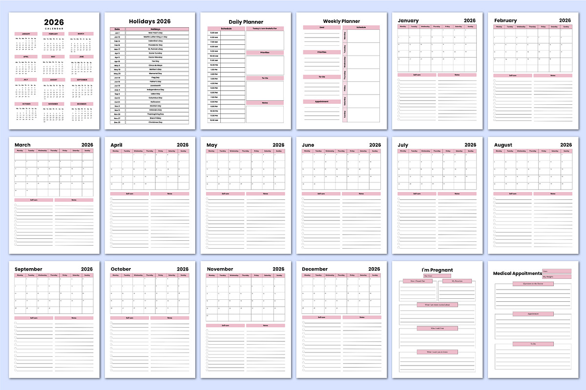 2026 Pregnancy Journal For Canva KDP, a Stationery Template by Shumaya (Photo 6 of 9)