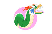 Chinese dragon mascot avatars set, an Animal Illustration by Good Studio (Thumbnail 2 of 5)
