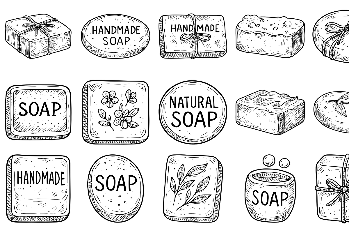 Natural Soap Collection, an Object Graphic by nikagraphic