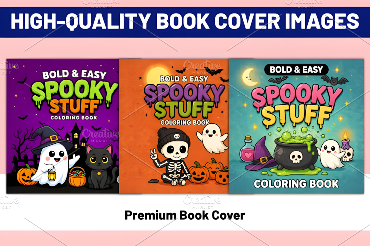 Bold Easy Spooky Stuff Coloring, a Seasonal Illustration by Coco Bloom (Photo 3 of 3)