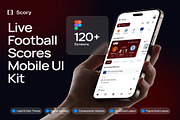 Scory Live Football Scores Mobile, an UI Kit Template by Creative Perspective (Thumbnail 1 of 7)