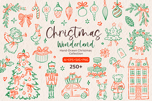 Christmas Wonderland hand drawn set