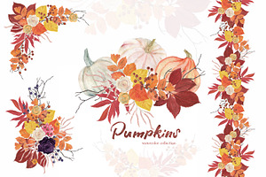 Pumpkins - watercolor collection