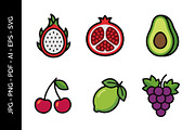 Illustration of Colorful Fruits, a Food Illustration by nandinigraphics (Thumbnail 2 of 3)